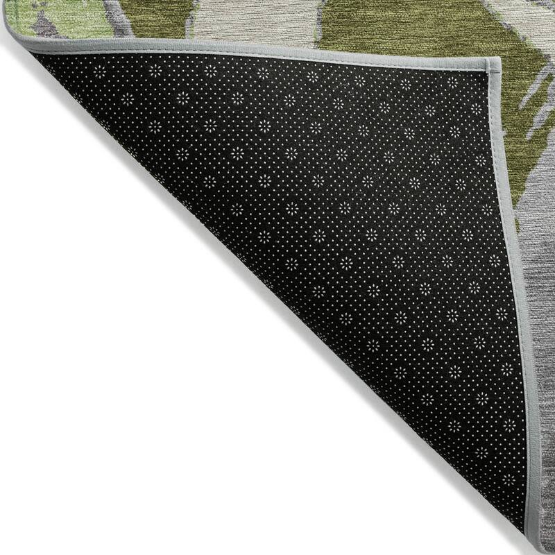 Machine Washable Indoor/ Outdoor Abstract Contemporary Chantille Rug