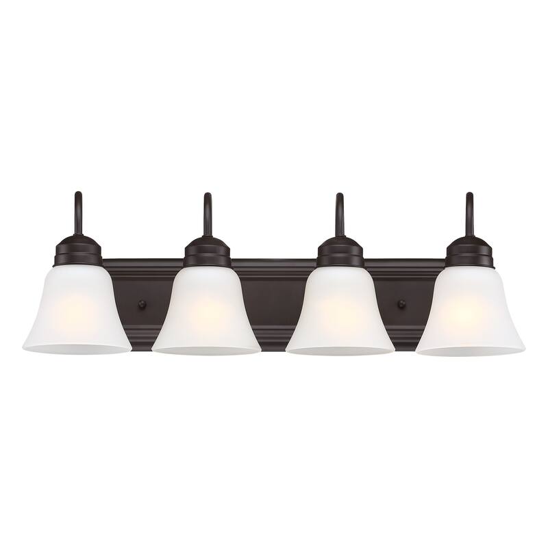 4-Light 25.49-in Brushed Nickel Vanity Light - 4-Lights - Bronze