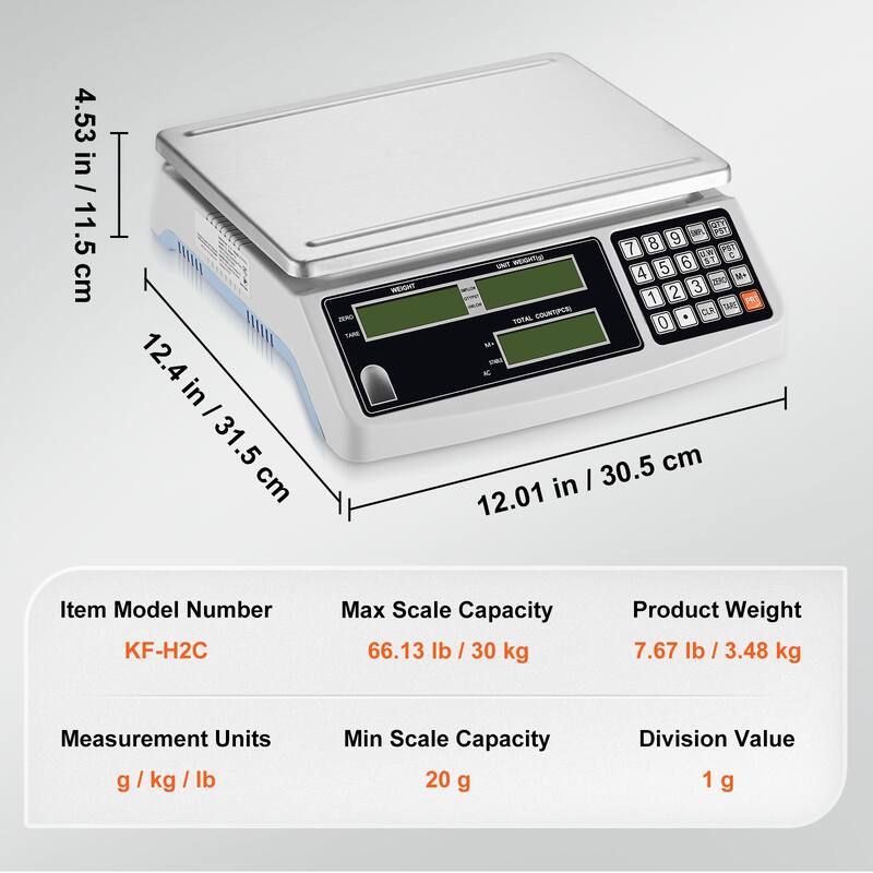 Industrial Counting Scale Inventory Counting Scale Kitchen Jewelry Scale with RS232 Port and LCD Screen