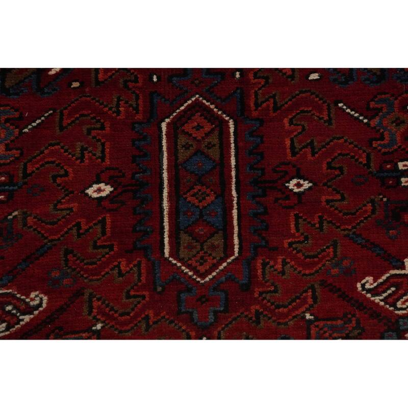 Hand Knotted Oriental 100% Wool Carpet Traditional Medallion Red Heriz Area Rug - 12' 10'' X 9' 11''