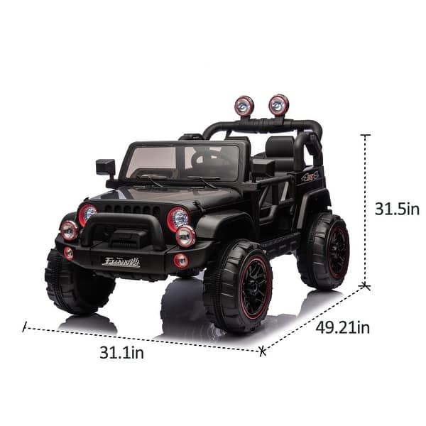 dimension image slide 1 of 4, Licensed 12V Electric Ride On Car for Kids, 2WD with Bluetooth & LED Lights