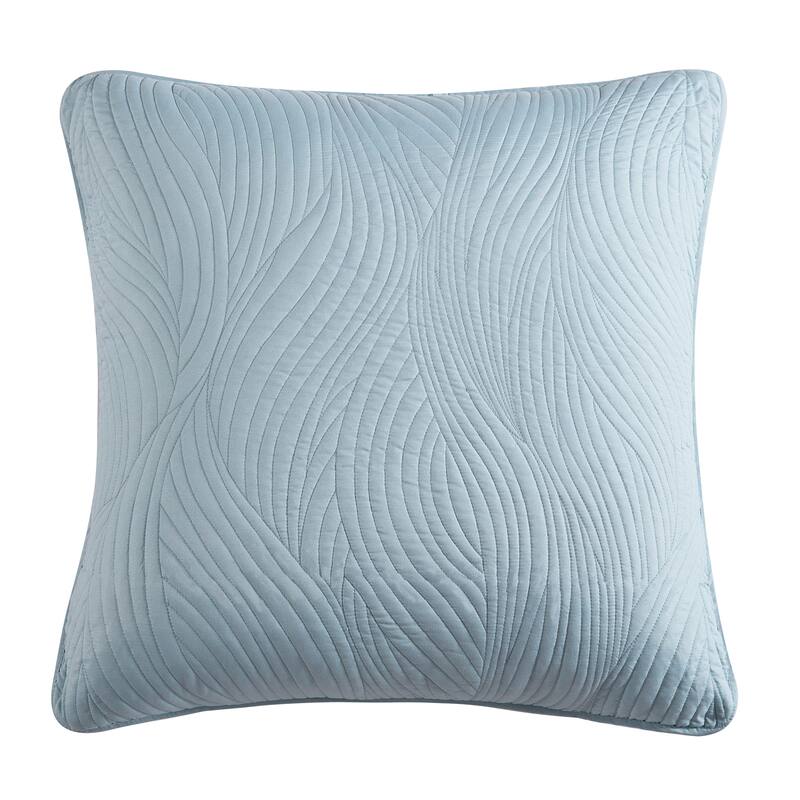 Brielle Stream Embroidered Euro Sham Cover