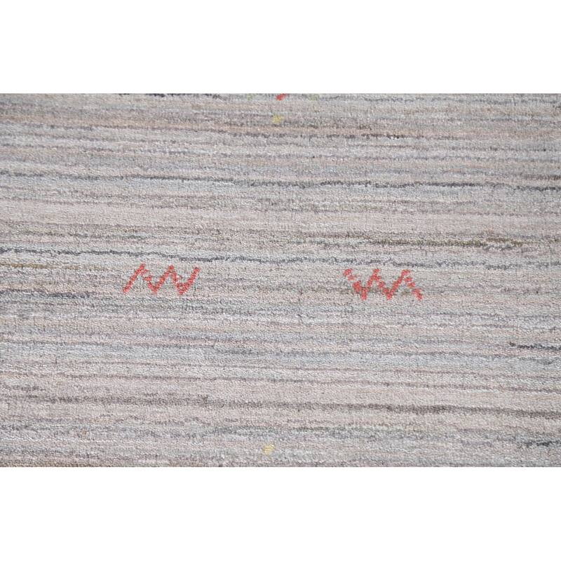 Striped Gabbeh Oriental Area Rug Handmade Wool Carpet - 8'9"x 11'9"