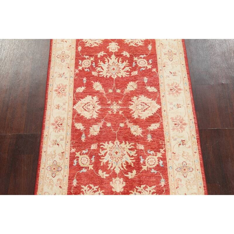 Vegetable Dye Floral Chobi Peshawar Area Rug Hand-knotted Wool Carpet - 3'3" x 5'3"