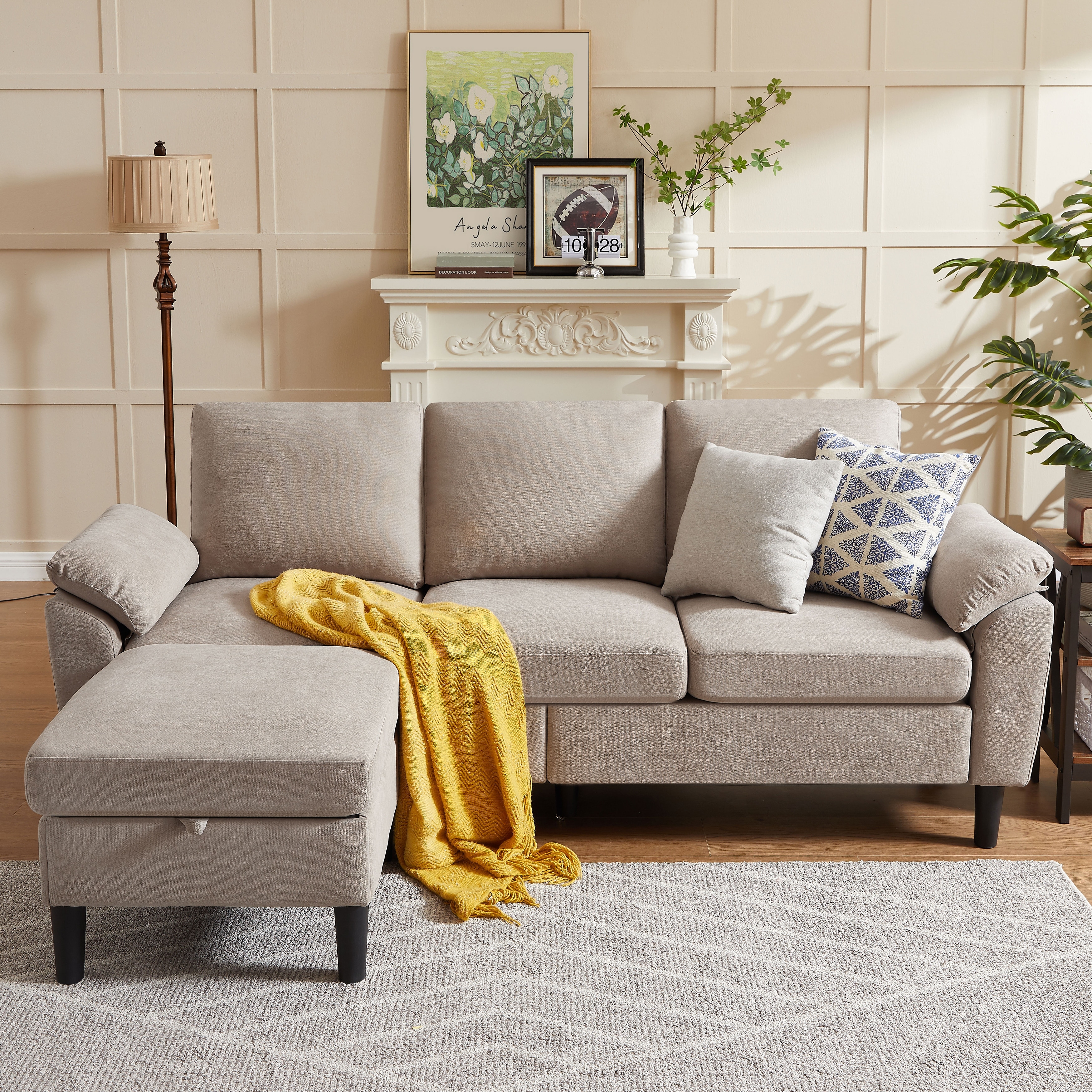 Jarenie 79.72" L Shaped Sofa Couch for Living Room
