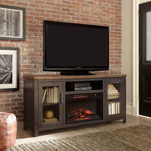 Bolton Black and Natural TV Stand with Fireplace by Martin Svensson Home