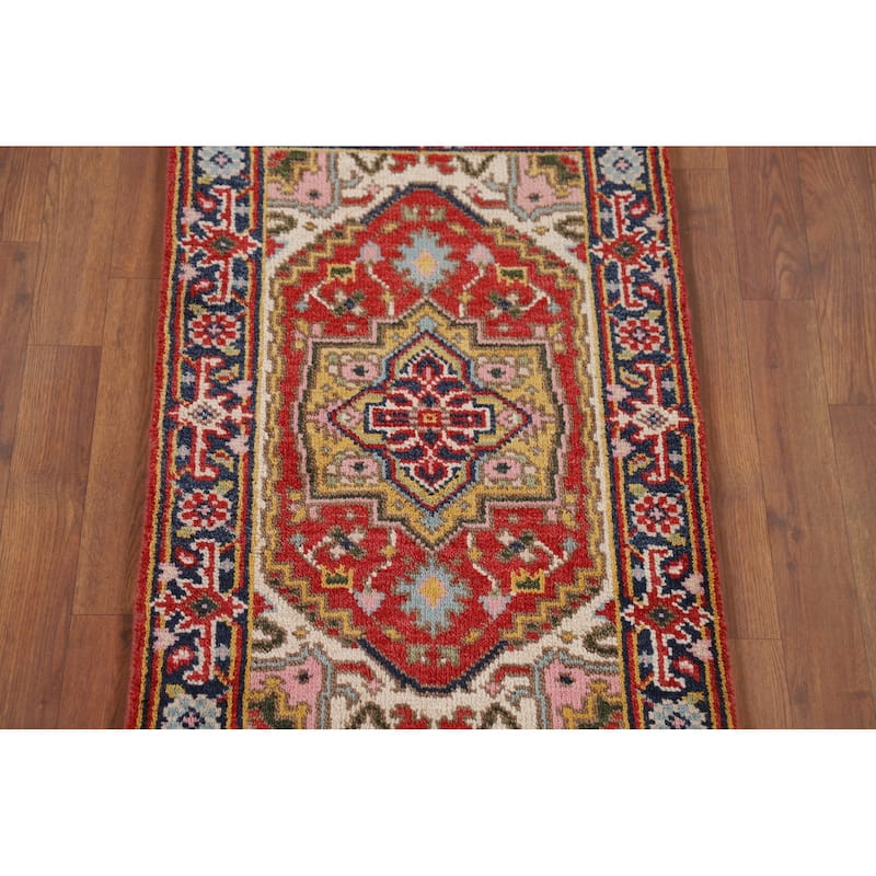 Geometric Heriz Serapi Accent Rug Handmade Traditional Wool Carpet - 2'0" x 3'0"