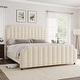 preview thumbnail 10 of 28, Platform Bed Frame with 50.2" Headboard, Velvet Upholstered Bed Frame Beige_King - King