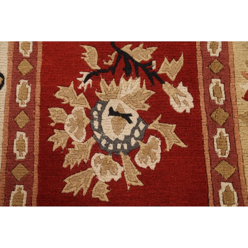 Garden Design Nepalese Vegetable Dye Oriental Wool Area Rug Handmade - 6'1" x 9'8"