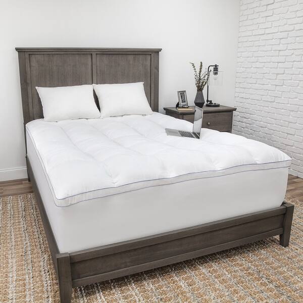 slide 1 of 9, Luxury Plush 3.5-Inch Memory Foam Cluster and Gel Fiber Mattress Topper from Charisma