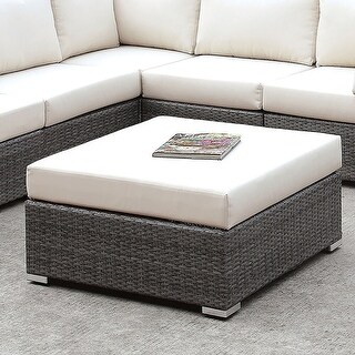 Furniture of America Pyle Contemporary Faux Wicker Large Ottoman