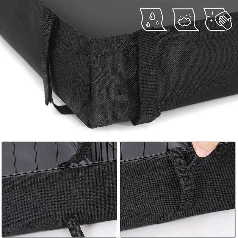 Black Metal Foldable Pet Playpen with Divider Panel for Indoor & Outdoor Use - 48.4"L x 24.8"W x 18.1"H