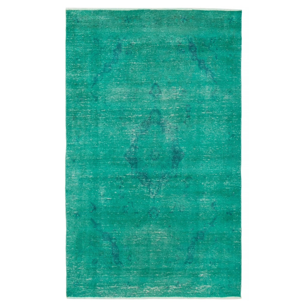 ECARPETGALLERY Hand-knotted Color Transition Green Wool Rug - 4'4 x 7'1