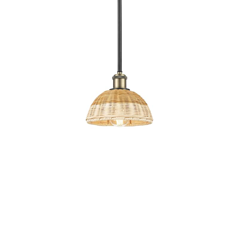 Innovations Lighting 516-1S-7-8 Bristol Natural II Pendant Bristol - Black Antique Brass / Natural