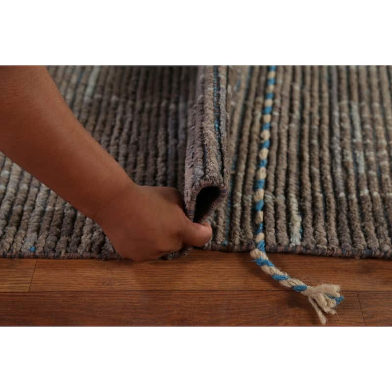 Abstract Moroccan Modern Area Rug Handmade Wool Carpet - 8'9"x 13'0"