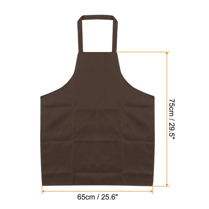3pcs Kitchen Cooking Aprons 75x65cm Polyester Art Apron - 75cmx65cm - Brown