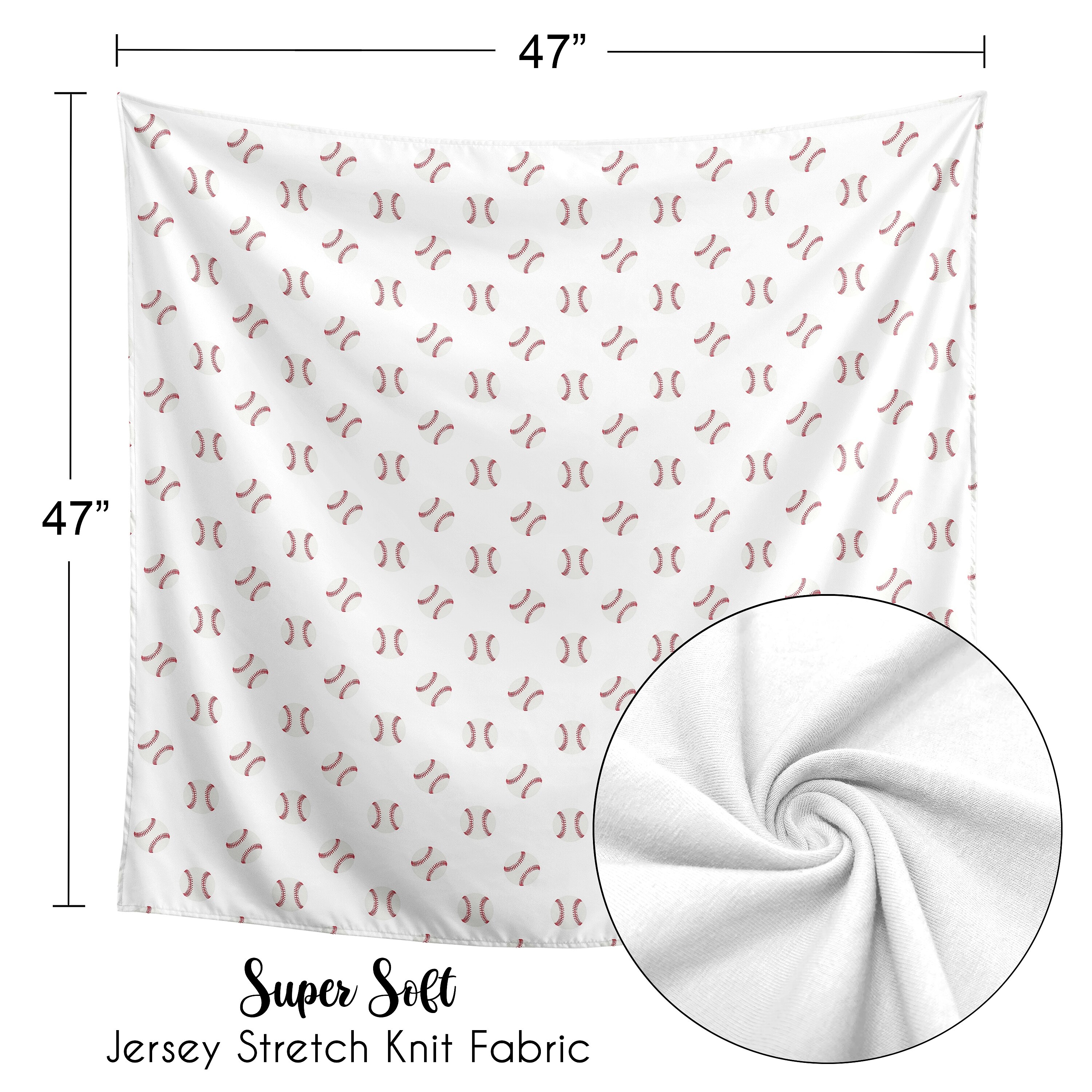 Sweet Jojo Designs Baseball Baby Boy Swaddle Blanket Jersey Stretch Knit For Newborn Or Infant Receiving Security Red And White Americana Sports