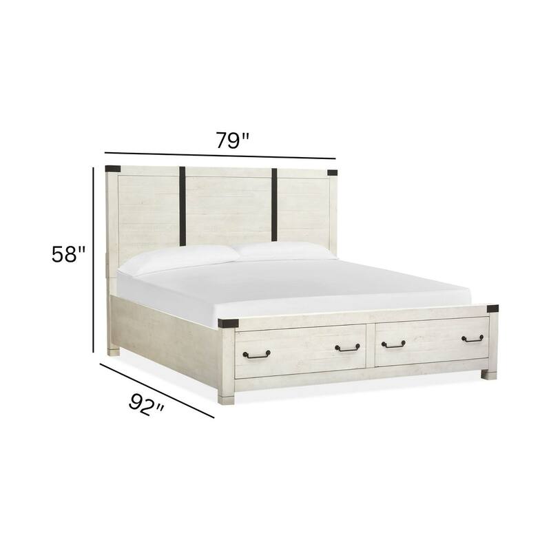 Magnussen Home Chesters Mill Alabaster Panel Storage Bed