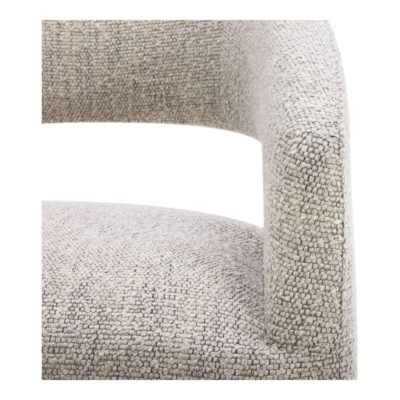 NADAAL STUDIOS Bailey, Rolling Dining Chairs Solid Wood with Performance Boucle Upholstery, White