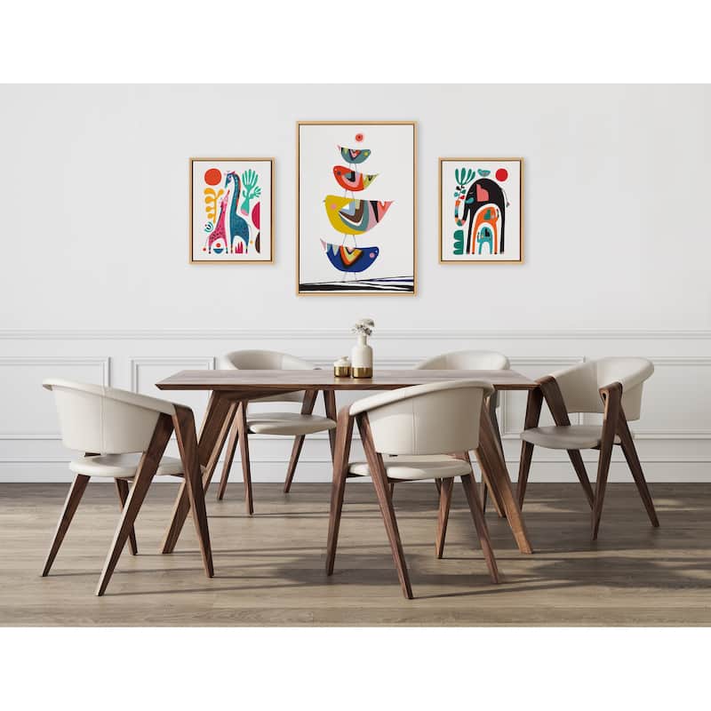 Kate and Laurel Sylvie Animals Canvas Art Set by Rachel Lee