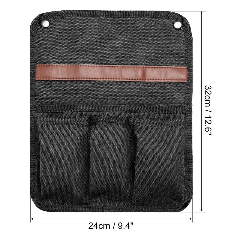 Chair Armrest Organizer, Outdoor Chair Arm Rest Magazines Bag, Black - Black