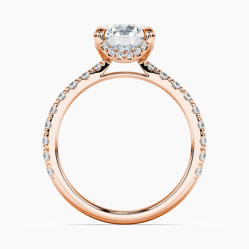Auriya 14kt Rose Gold Lab Grown Round Diamond with Accent Engagement Ring (F-G, VS)