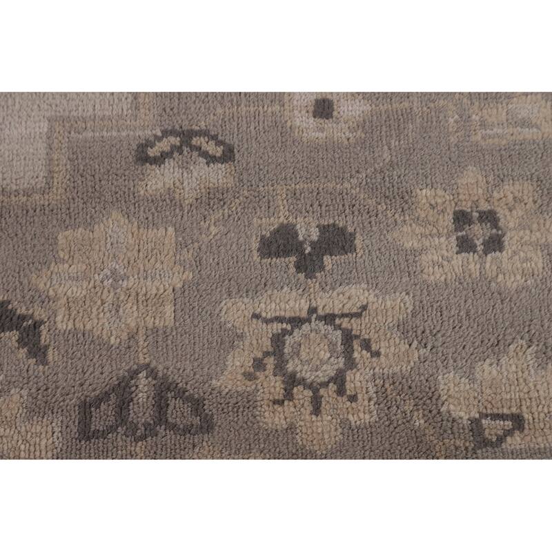 Heriz Serapi Indian Area Rug Handmade Beige Wool Carpet - 8'9" x 11'10"