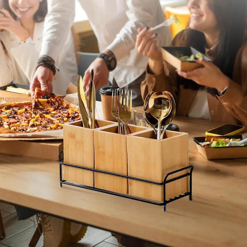 3 Detachable Compartments Kitchen Utensil Holder for Countertop