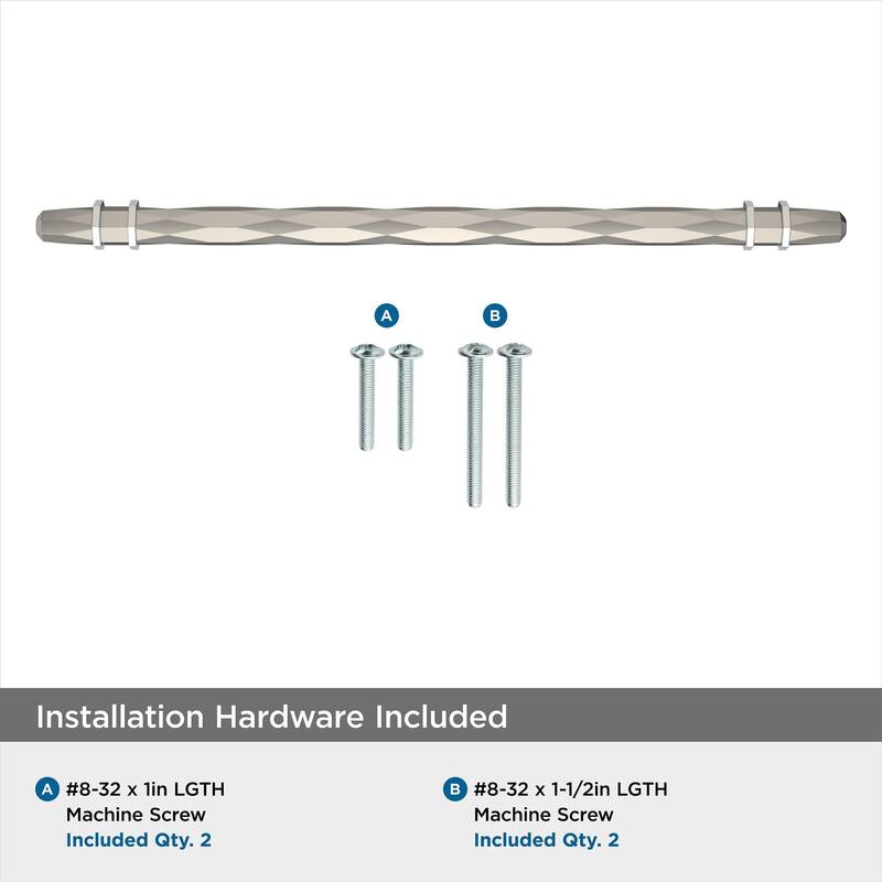 Amerock London 10-1/16 in (256 mm) Center-to-Center Satin Nickel/Polished Chrome Cabinet Pull