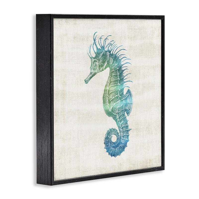 Stupell Ombre Seahorse Expression Framed Giclee Art Design By Susan Arnot