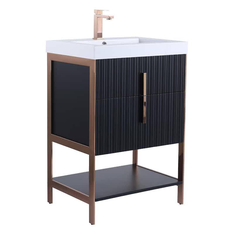 Fine Fixtures Serenity Modern Bathroom Vanity with White Gel Acrylic Top