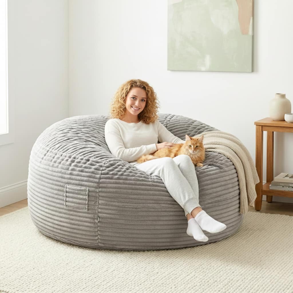 Sealy® Kade Faux Fur 6ft Foam Bean Bag Lounger