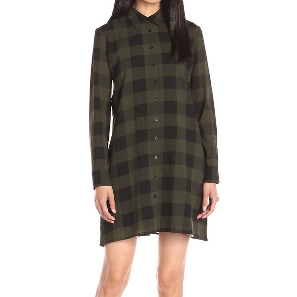 women's buffalo plaid shirt dress