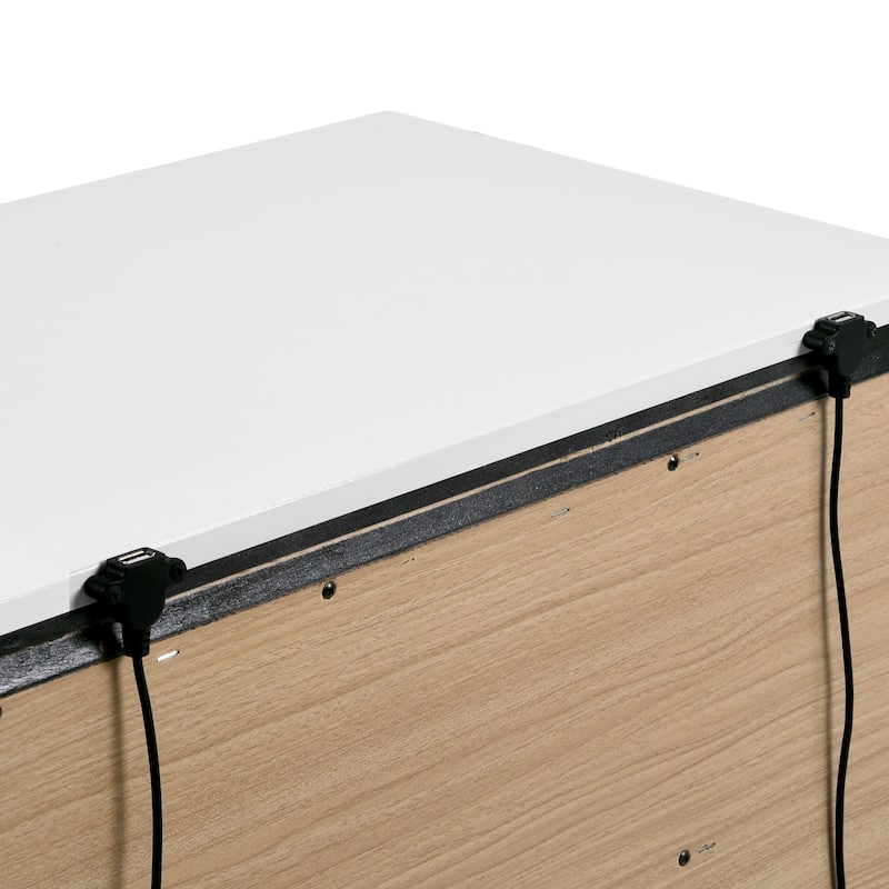 Furniture of America Conjira Modern 2-Piece White Wood Storage Bed and Nightstand Set