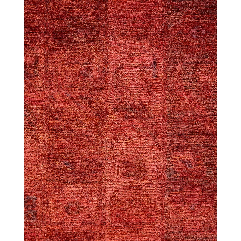 Overdyed, One-of-a-Kind Hand-Knotted Area Rug - Red - 5' 8" x 7' 6"