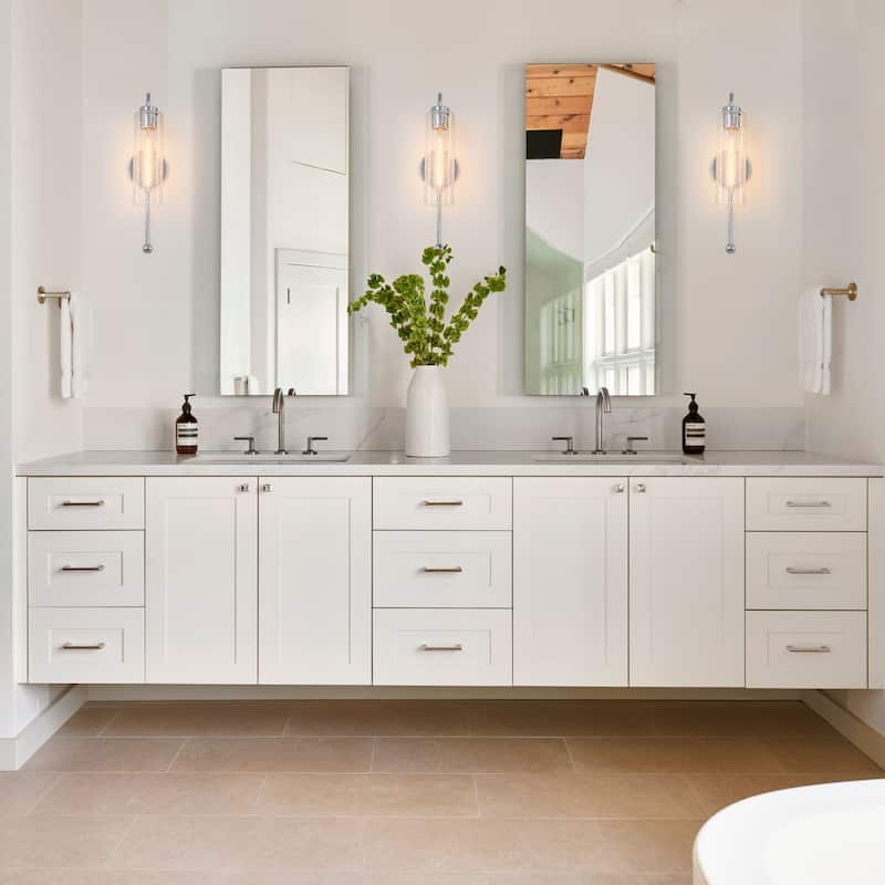 19.53" Single Wall Sconce with Glass Cylinder Shade - W3.54"