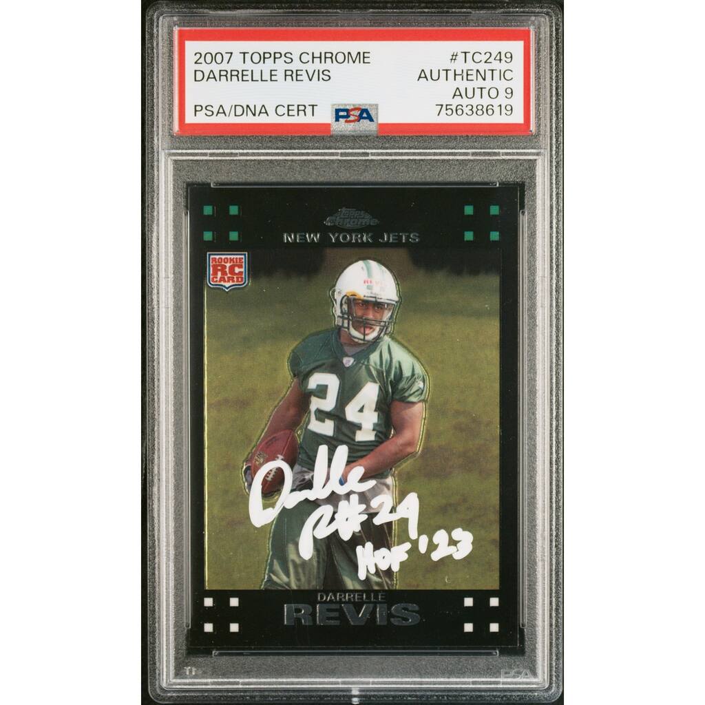 Darrelle Revis 2007 Topps Chrome Signed Rookie Card #TC249 HOF Auto PSA 9 - 8'6" x 11'6"