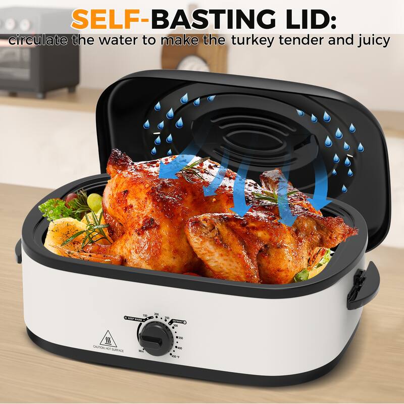 14 Quart Electric Roaster with Self-Basting Lid