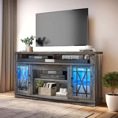 TV Stand with Led Lights for 70/65/60 Inch TV Dark Grey - 58 inches