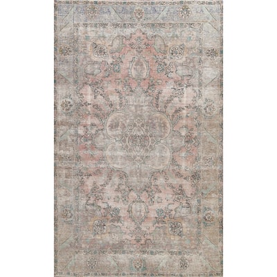 Muted Distressed Tabriz Persian Area Rug Wool Hand-knotted Carpet - 6'6" x 9'1"