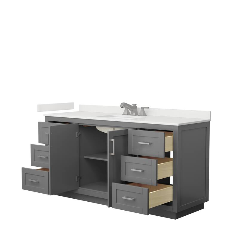 Miranda 66-inch Single Vanity, Quartz Top