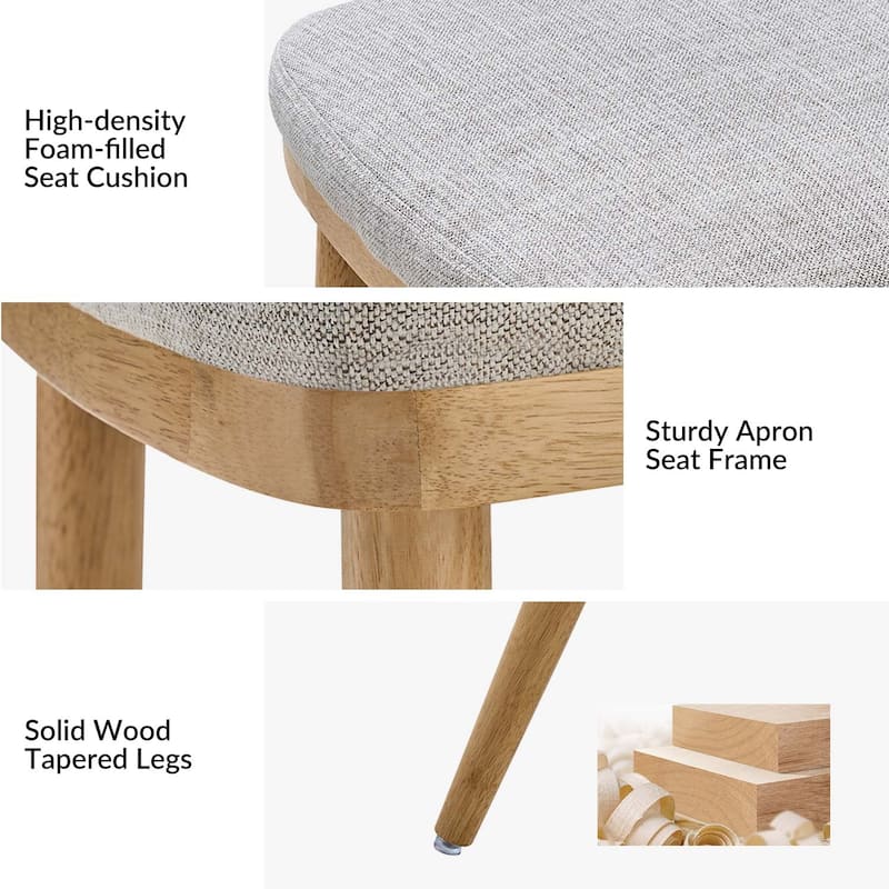 Emilia Mid-century Modern Upholstered Dining Chair Set of 2 by HULALA HOME