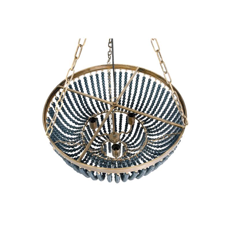 2-Tier Draped Wood Bead Chandelier