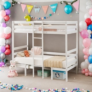 Twin Over Twin Bunk Beds Can be Turn into Upper Bed and Down Desk for Home