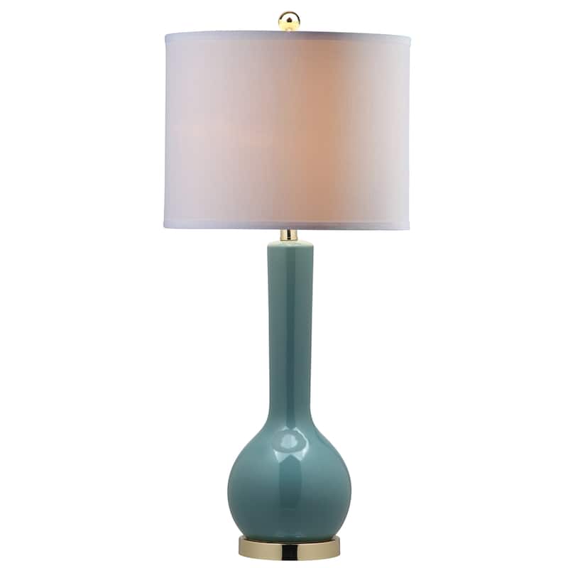SAFAVIEH Lighting Brigid 31-inch Long Neck Ceramic White Table Lamp (Set of 2) - 14"x14"x30.5" - 14Wx14Dx31H