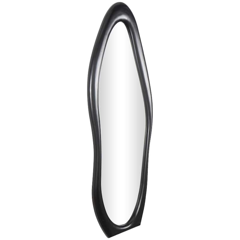 Wooden Abstract Wavy Wall Mirror - Black or White - Roche River Decor