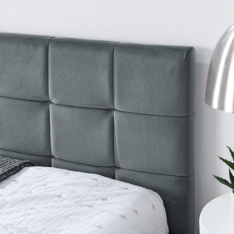 Upholstered Tufted Bed Frame Velvet Fabric Daybed