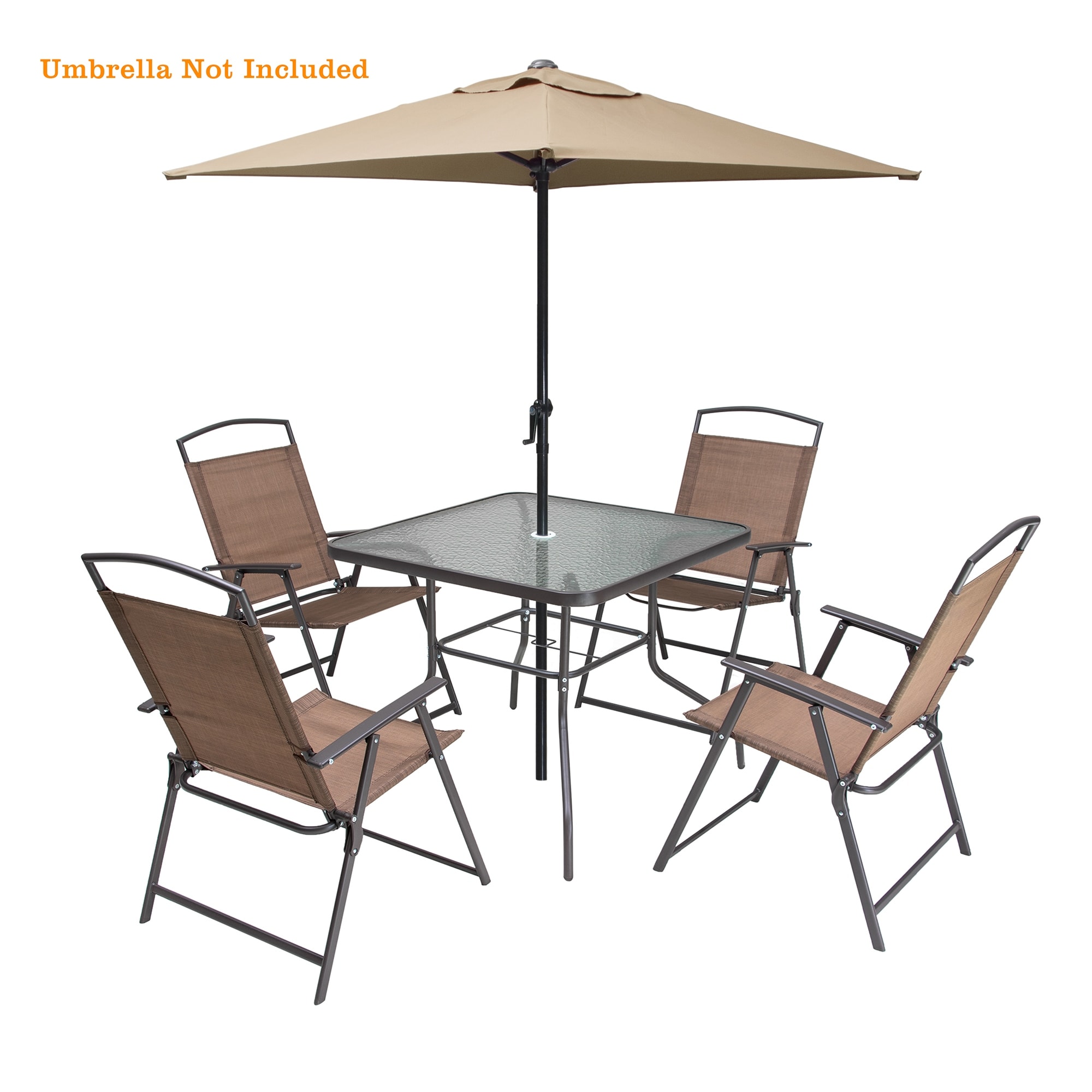 5 Piece Patio Dining Set With Umbrella Hole On Sale Overstock 31566846