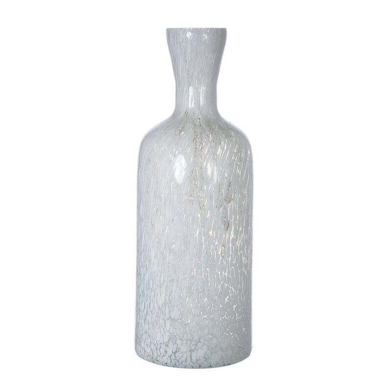 12" Opal Swirl Art Glass Cylinder Table Vase - 4.30