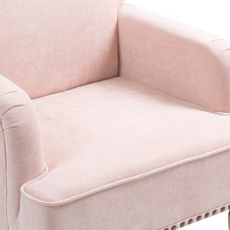 Comfortable Upholstered Armchair with Sturdy Wooden Frame